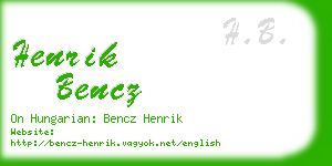 henrik bencz business card